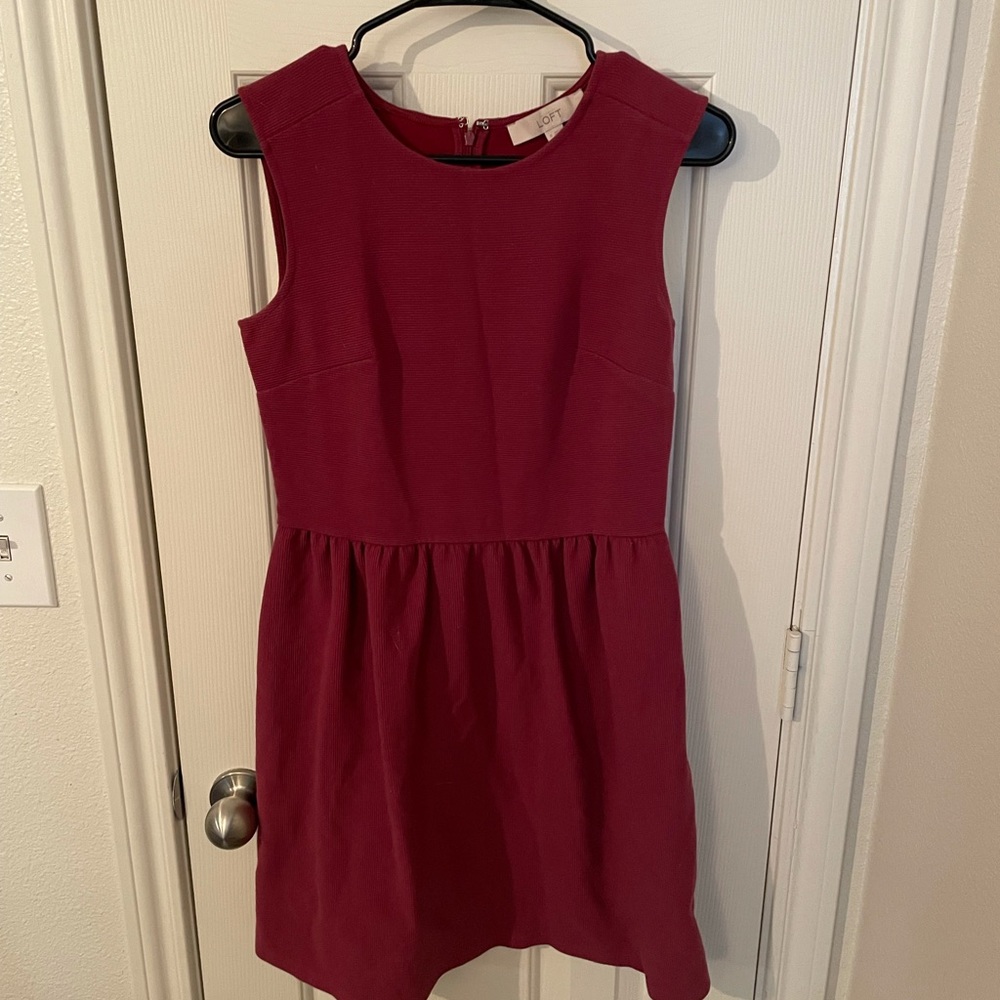 Loft Maroon Sleeveless Sweater Tunic Sz 0